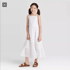NWT Cat and Jack white eyelet maxi dress 4/5
